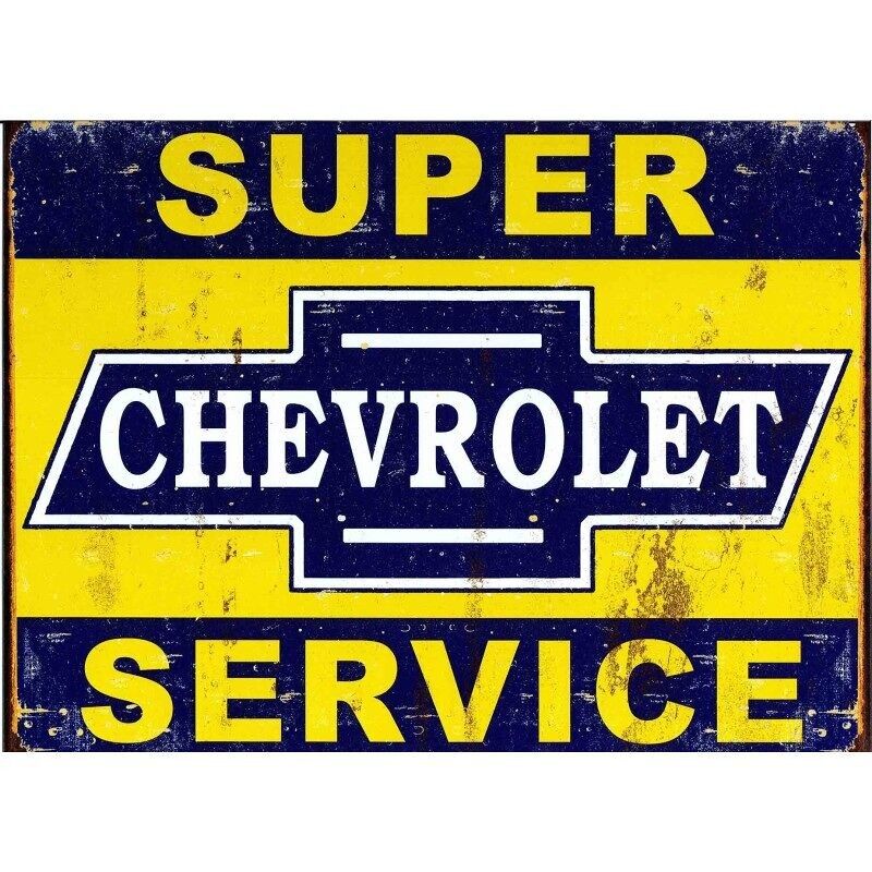 Plaque metal SUPER CHEVROLET SERVICE.