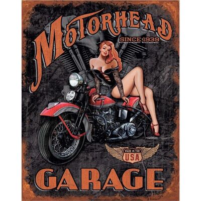 Placa metálica Legends - Motorhead Garage