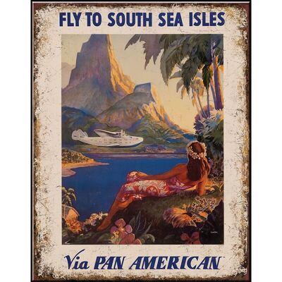 Plaque metal Pan Am South Sea
