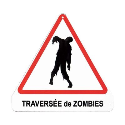 Targa smaltata umoristica: ZOMBIE CROSSING