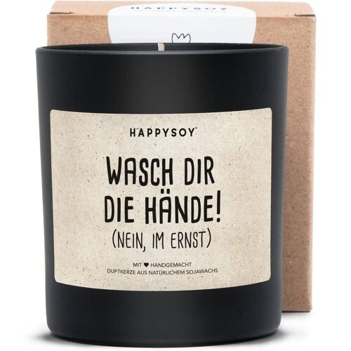 Duftkerze - WASCH DIR DIE HÄNDE 
(Nein, im Ernst)
