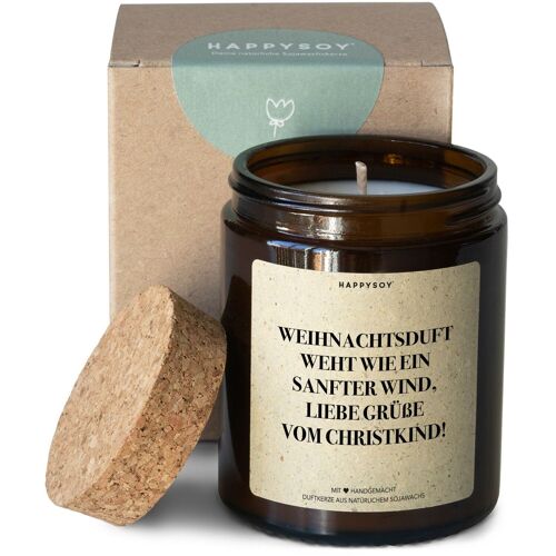 Duftkerze - Weihnachtsduft weht wie ein sanfter Wind Liebe Grüße vom Christkind!