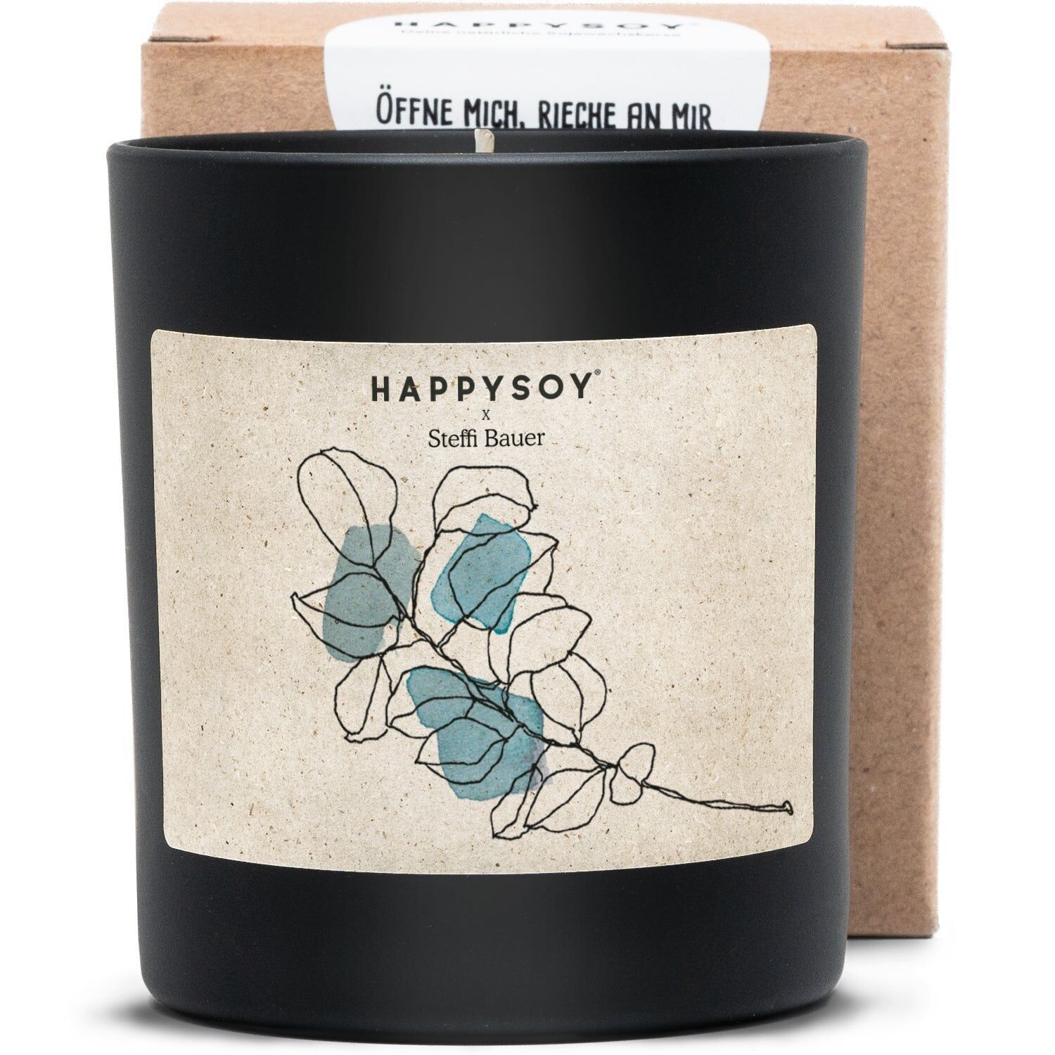 Duftkerze - HAPPYSOY® Art Collection by Steffi Bauer "Blatt"
