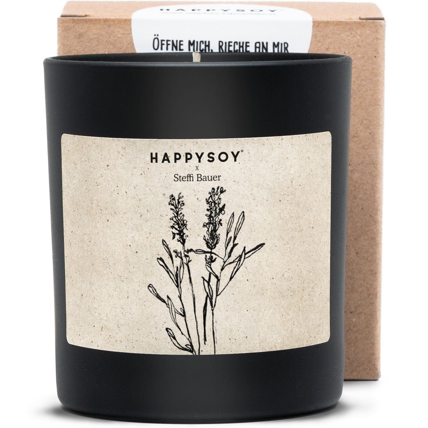 Duftkerze - HAPPYSOY® Art Collection by Steffi Bauer "Steinklee"