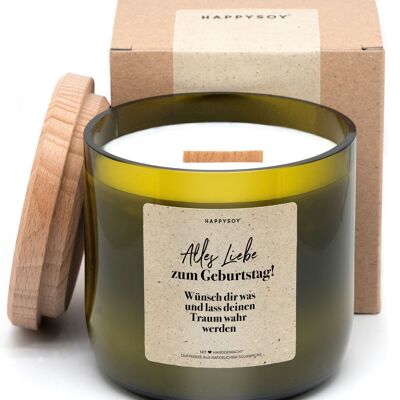 Bougie parfumée - Joyeux anniversaire ! Faites un vœu et réalisez votre rêve.