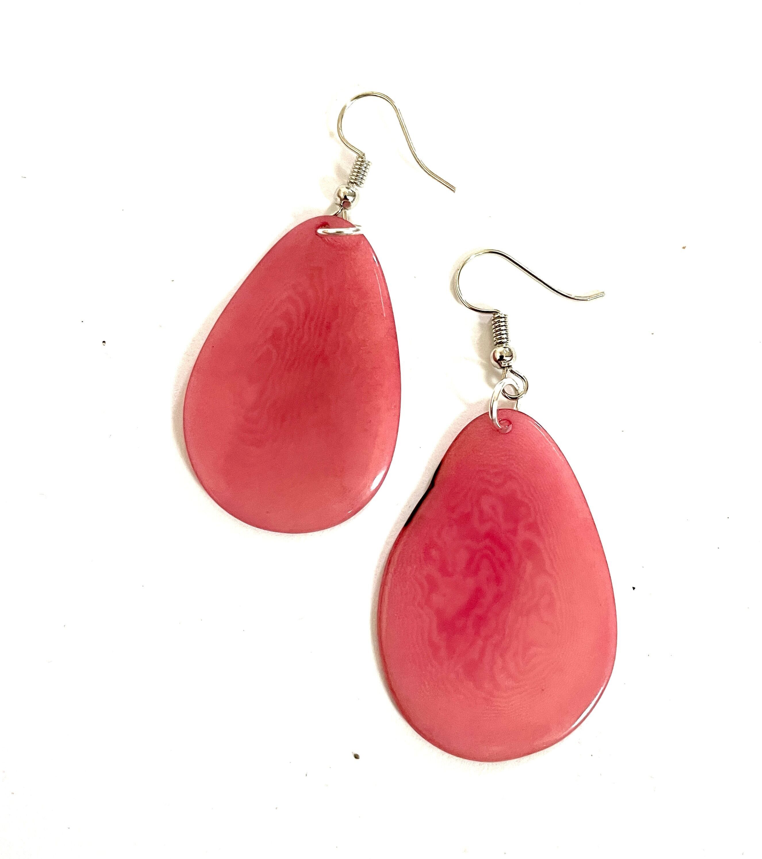 Orecchino Tagua taja rosa