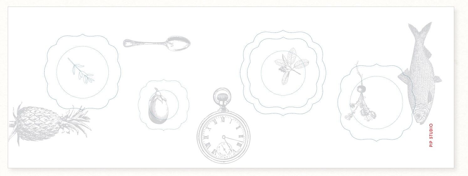 Chemin de table Embroidery Plates Royal - 60x180cm - PIP STUDIO