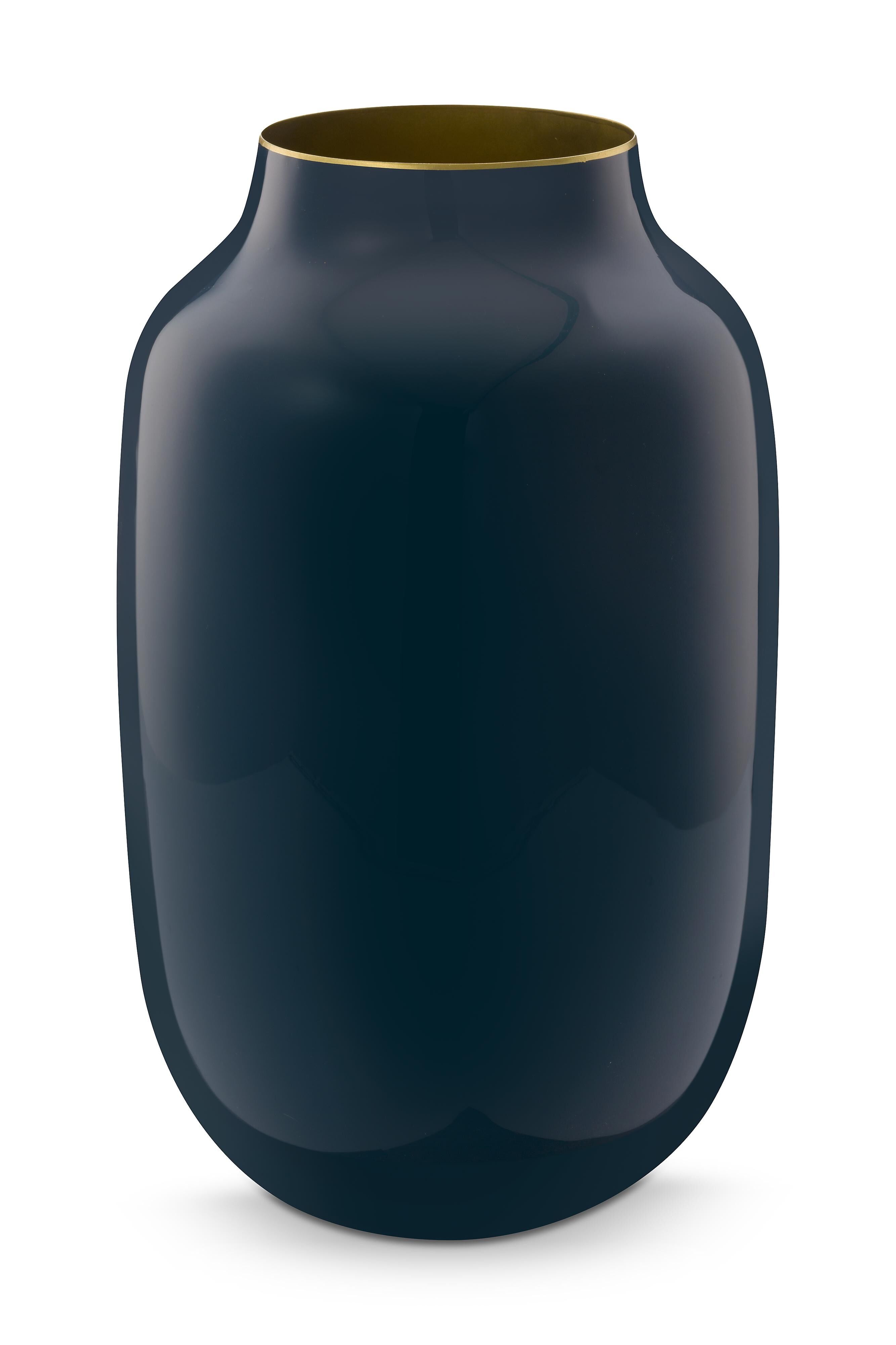 Jarrón ovalado de metal Azul - 30cm - PIP STUDIO