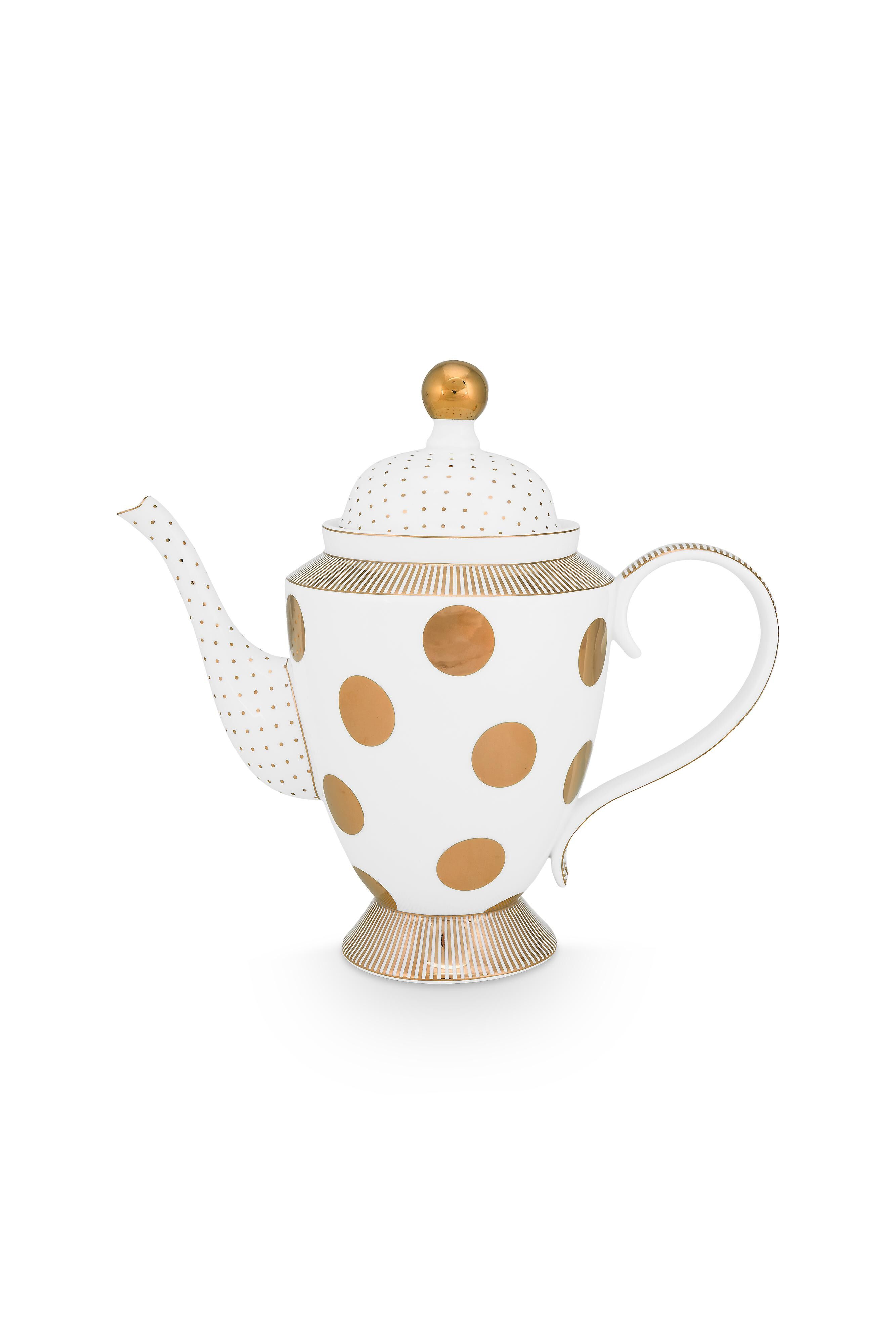 Dot Delight Teekanne Weiß/Gold - 1,25L - PIP STUDIO