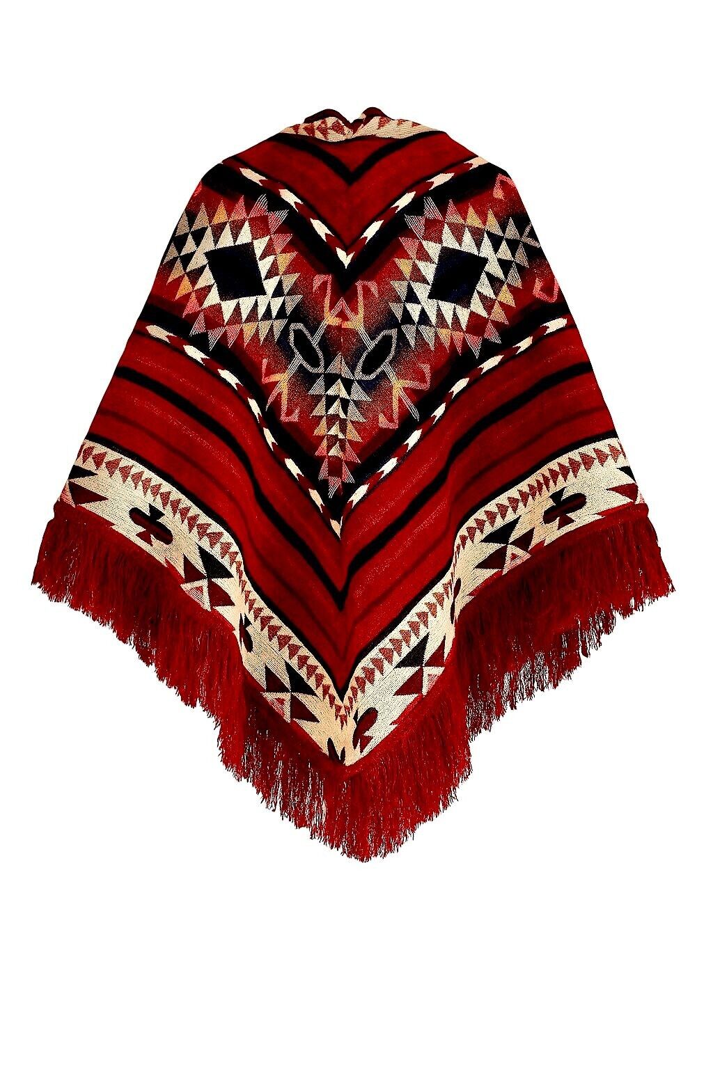 Poncho | Triangolo | Lana di alpaca | Rosso bordeaux