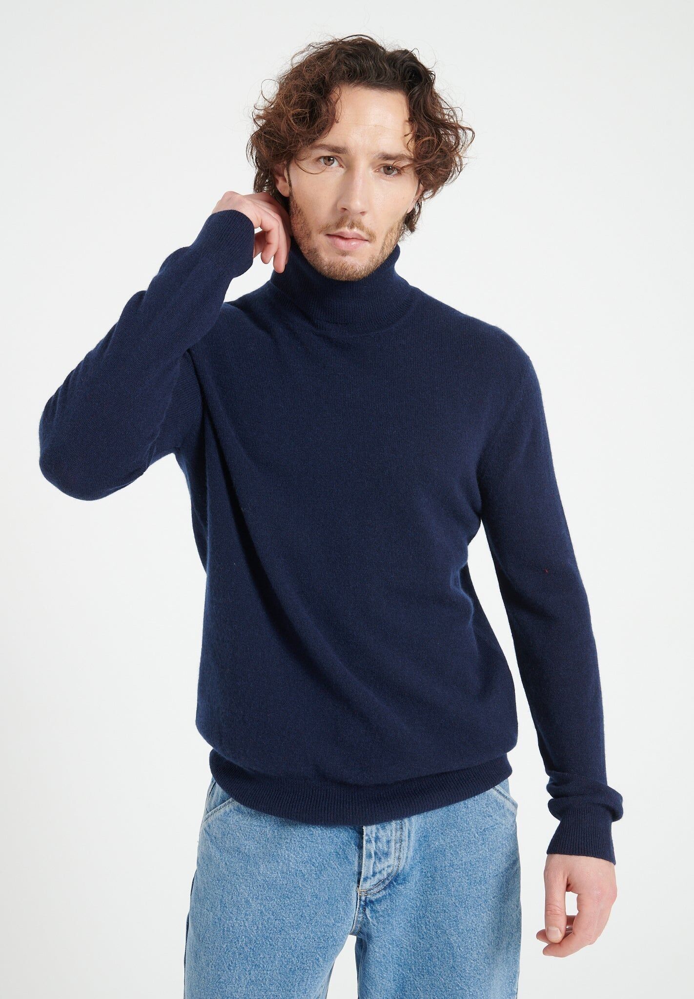LUKE 3 Maglia dolcevita in cashmere blu navy