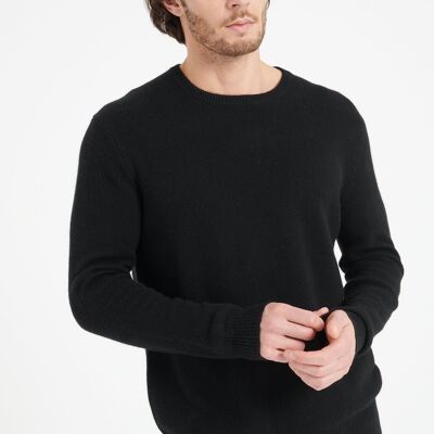 LUKE 14 Pull col rond en cachemire 4 fils noir