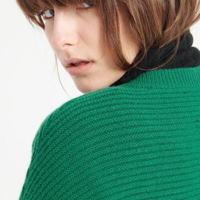 LILLY 30 Emerald green 4-ply cashmere round neck sweater