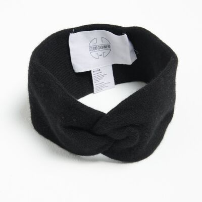 Bandeau en cachemire 4 fils noir