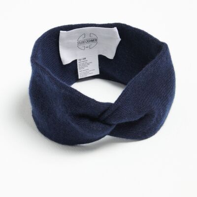 Bandeau en cachemire 4 fils bleu marine