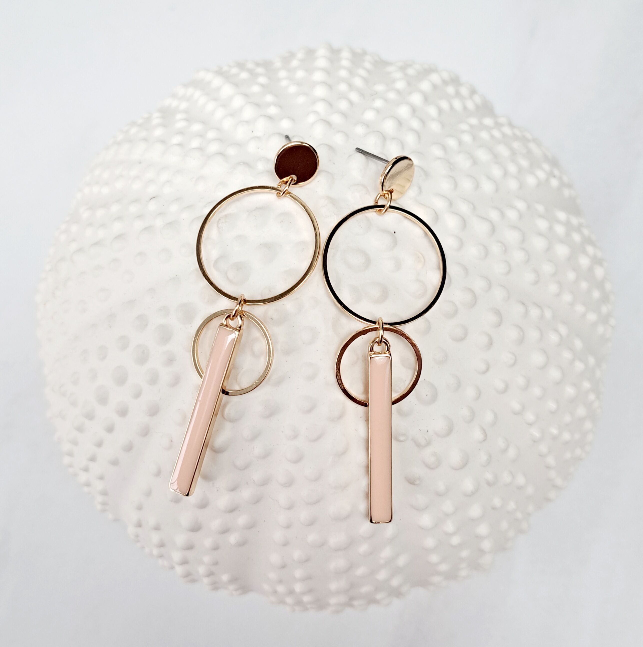 pendientes - Merry - círculos - oro / rosa