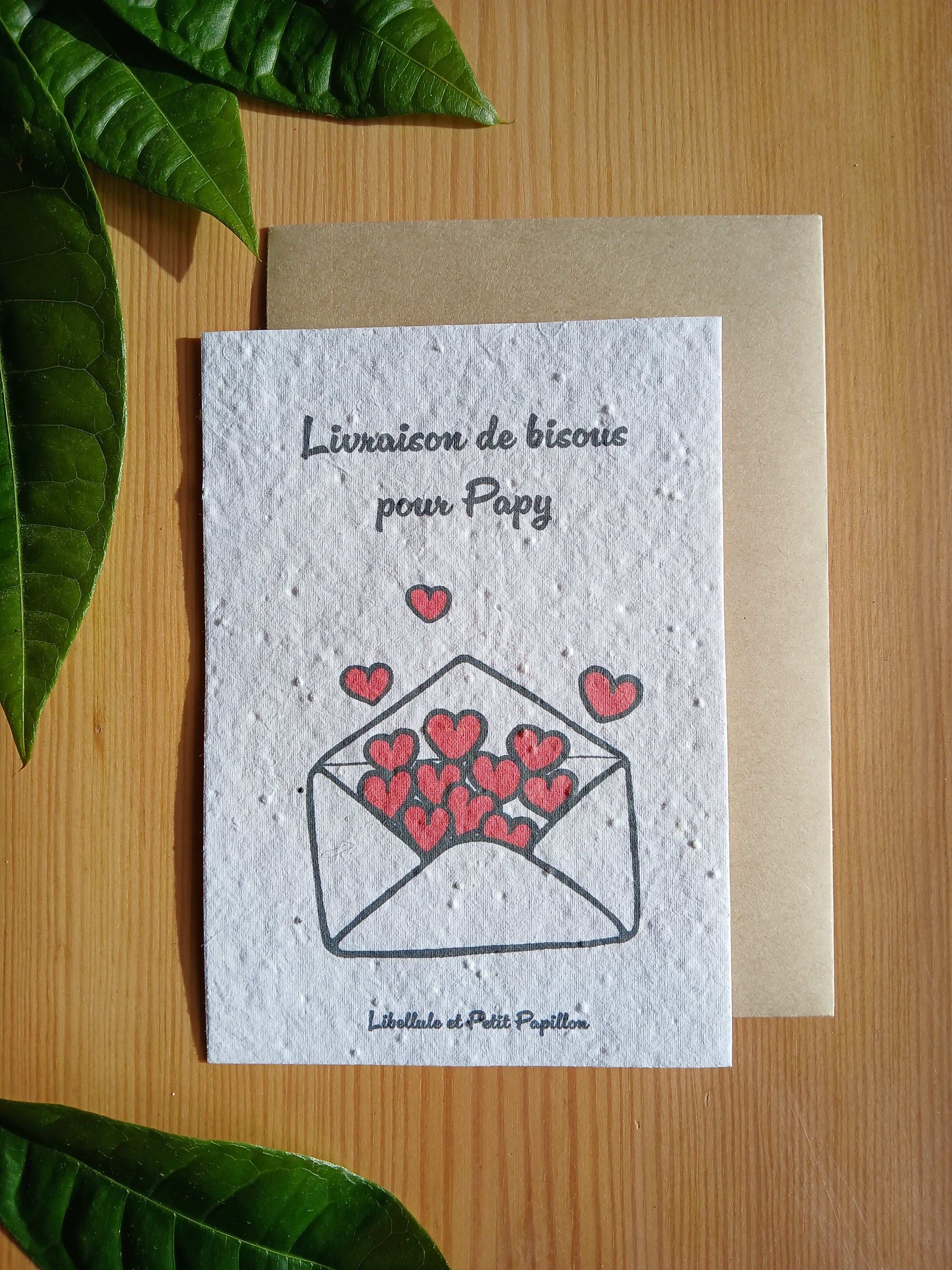 Biglietto piantabile "Consegna di baci per il nonno"