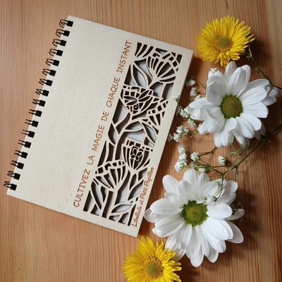 Cuaderno de Madera “Cultiva la Magia de Cada Momento”