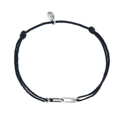 Bracelet Osmose Argent sur cordon au choix - encre