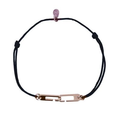 Bracelet Osmose sur cordon ajustable au choix en vermeil rose - Fermoir Medium - jaune - 2.9 cm x 0.5 cm
