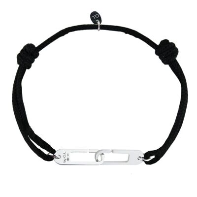 Bracelet Osmose Argent sur cordon ajustable au choix - Fermoir Large - monaco