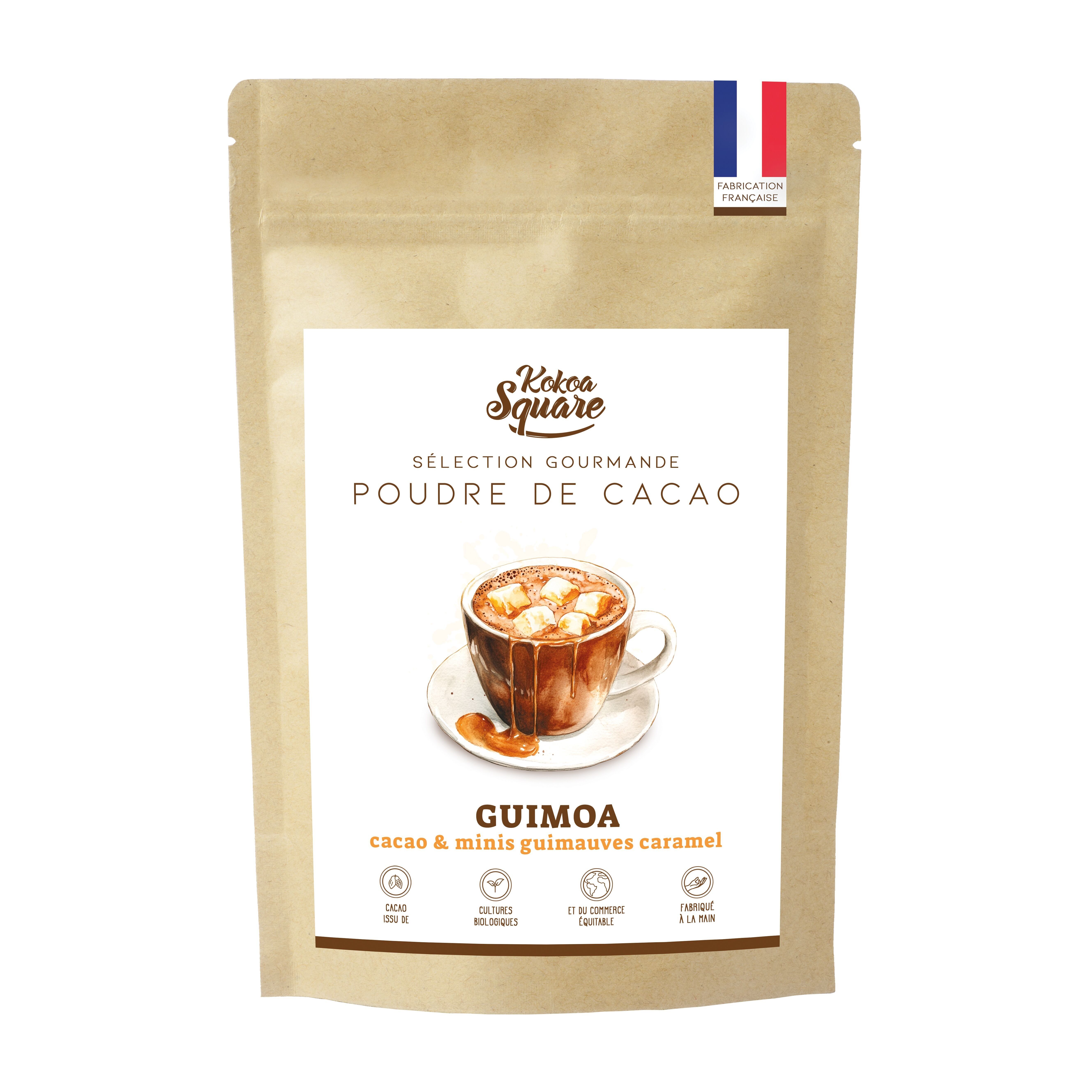 Guimoa - Cacao in polvere con mini marshmallow al caramello artigianali