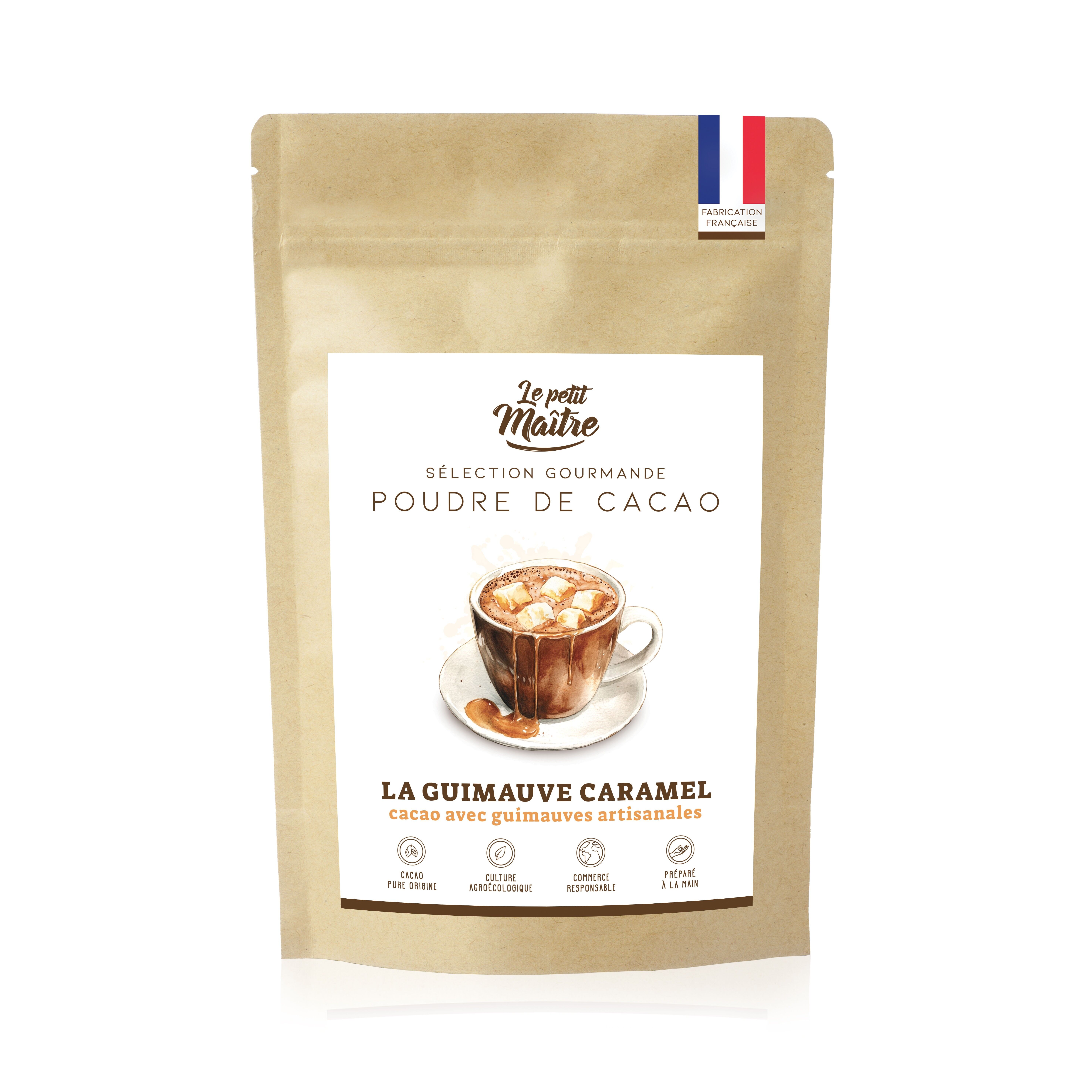 Poudre de cacao avec minis guimauves artisanales au caramel