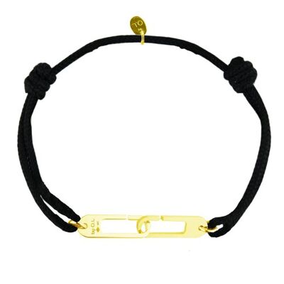 Bracelet Osmose sur cordon ajustable au choix Vermeil jaune - Fermoir Large - canard