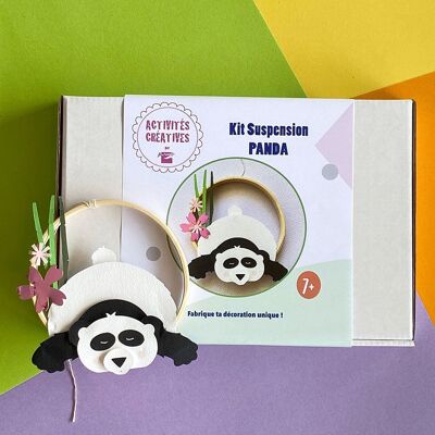 DIY - Kit créatif à fabriquer - PANDA - sur un cercle en bambou