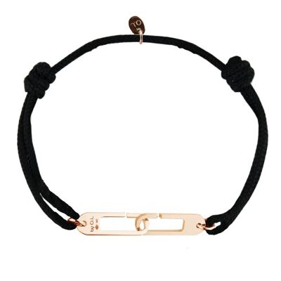 Bracelet Osmose sur cordon ajustable au choix Vermeil rose - Fermoir Large - armee