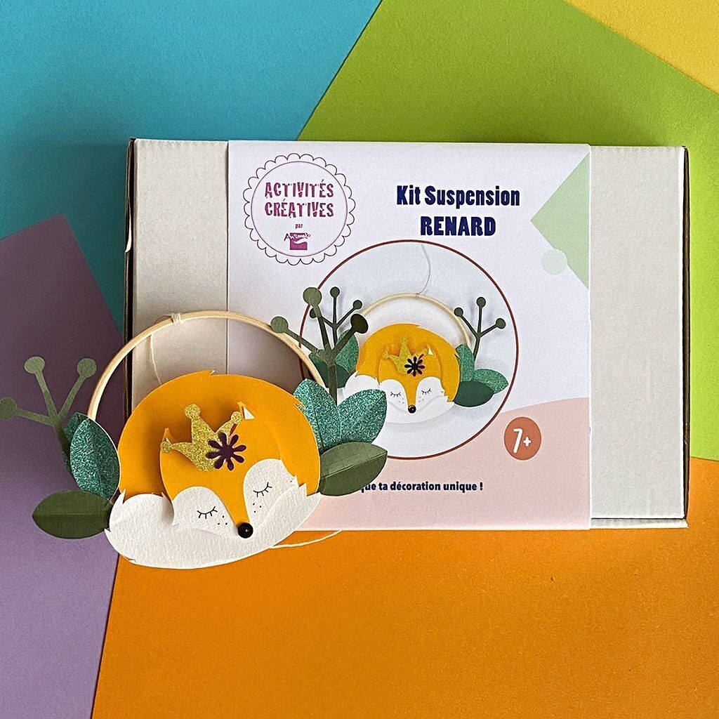 Fai da te - Kit creativo da realizzare - FOX - su cerchio di bambù