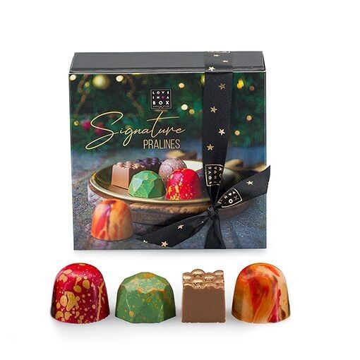 Christmas Luxury Chocolates Signature Collection 9 pezzi – Confezione regalo natalizia di lusso piena di cioccolatini fatti a mano