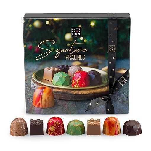 Christmas Luxury Chocolates Signature Collection 16 pezzi – Confezione regalo natalizia di lusso piena di cioccolatini fatti a mano