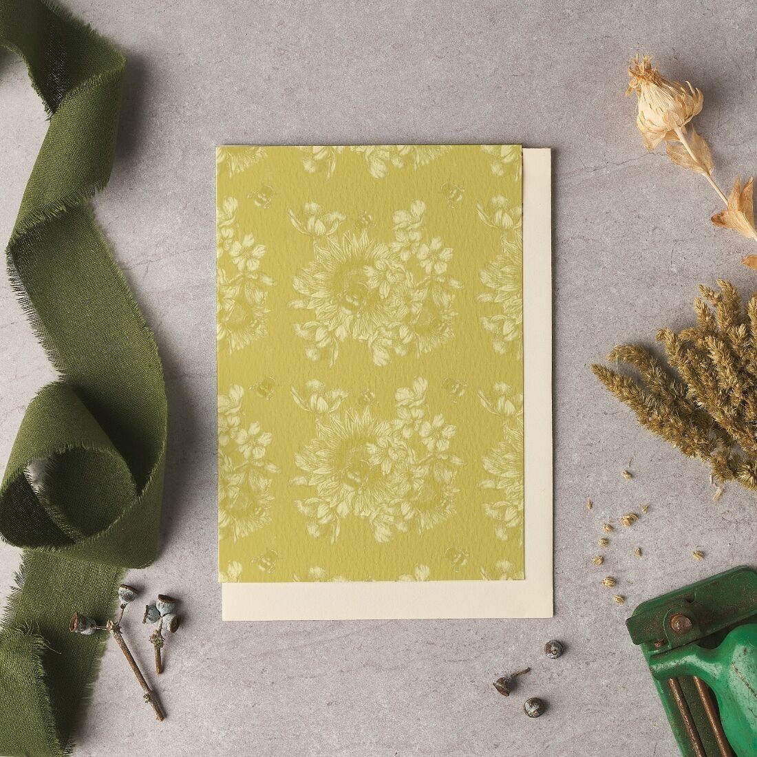 Biglietto vuoto Girasole e api