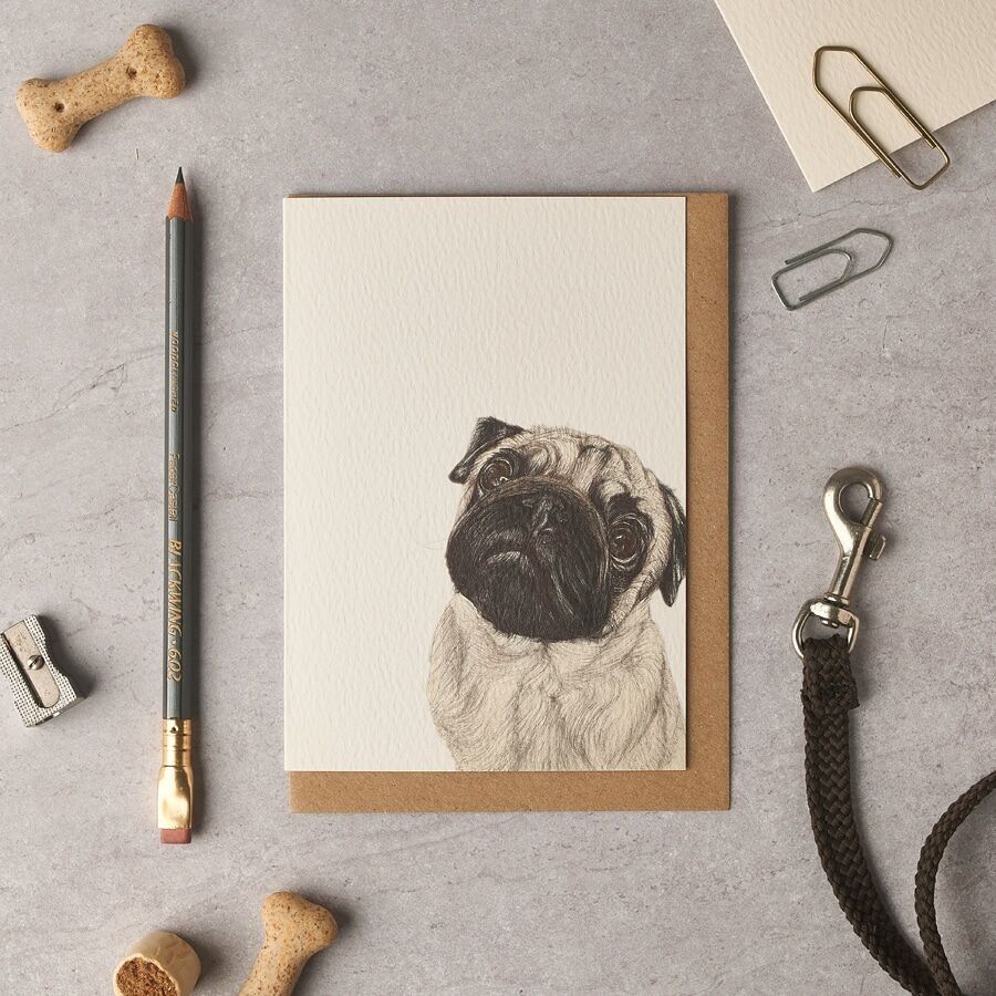 Harvey Pug Blank Card