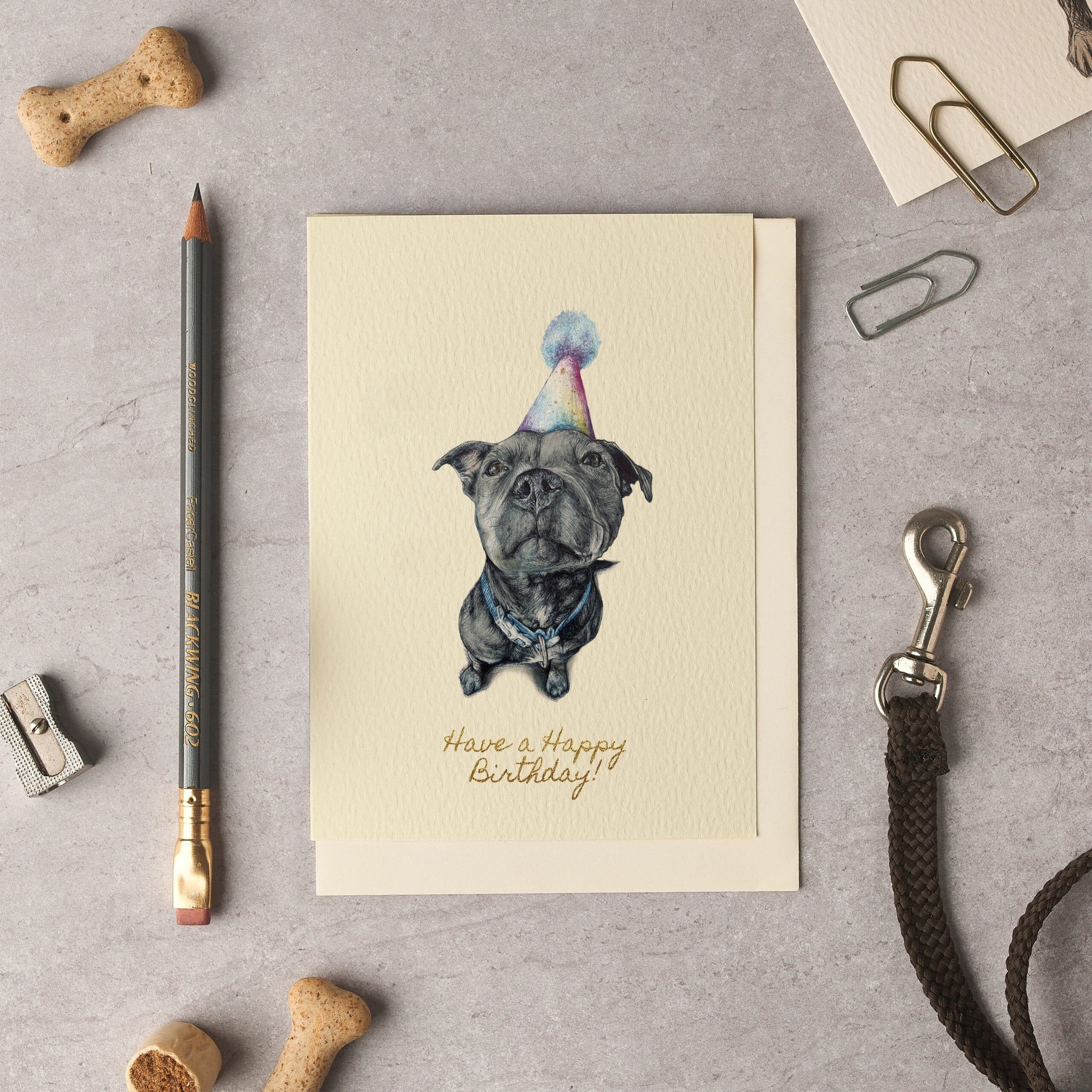 Carte Joyeux Anniversaire Staffy