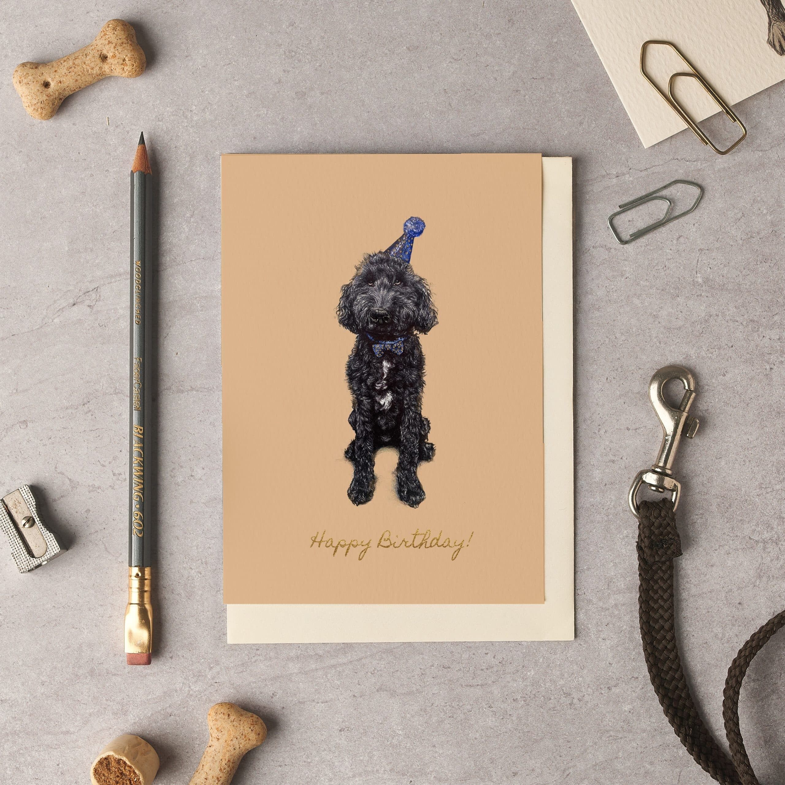 Carte Joyeux anniversaire Labradoodle