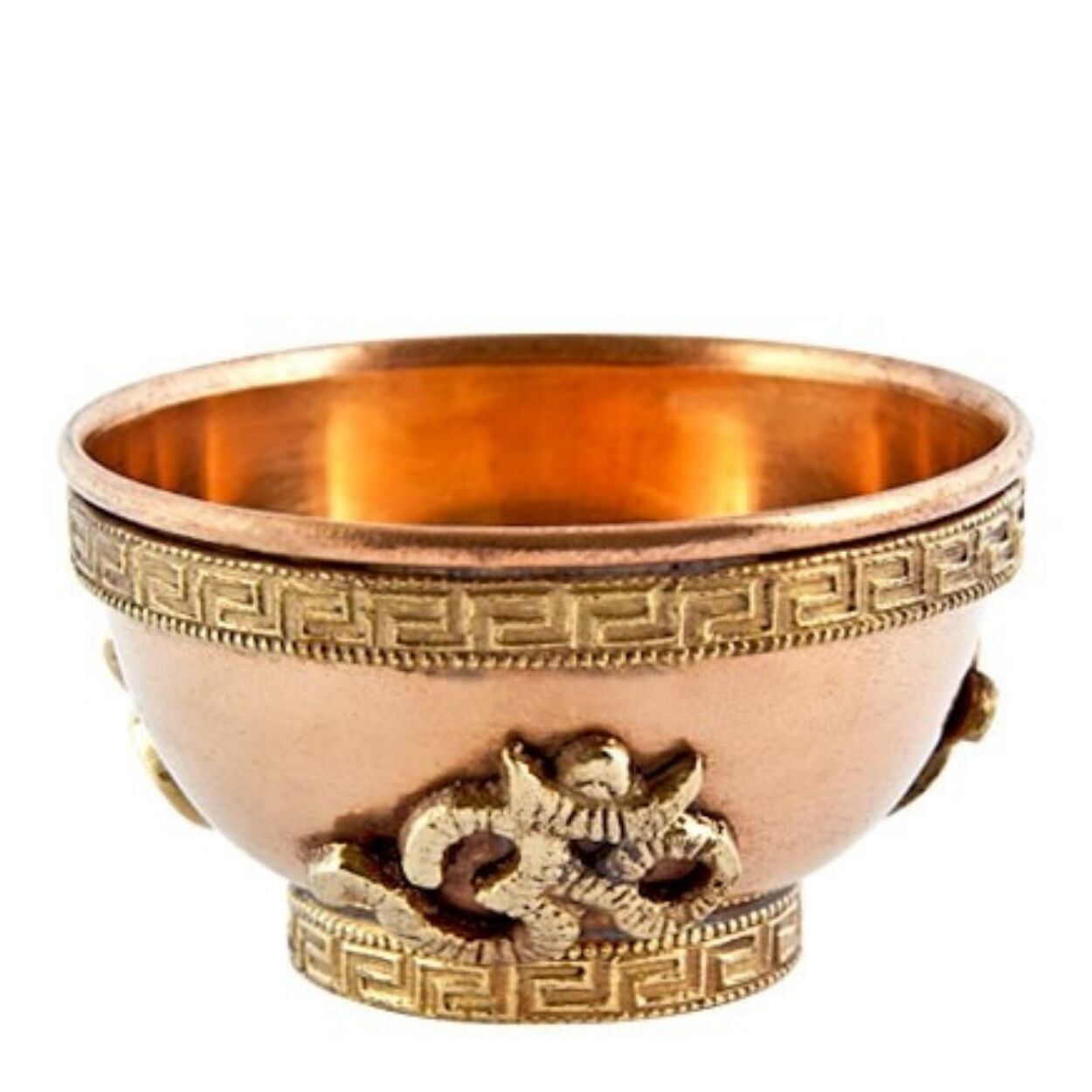 Tibetisches Räuchergefäß / Kupfer-Ohm-Opferschale