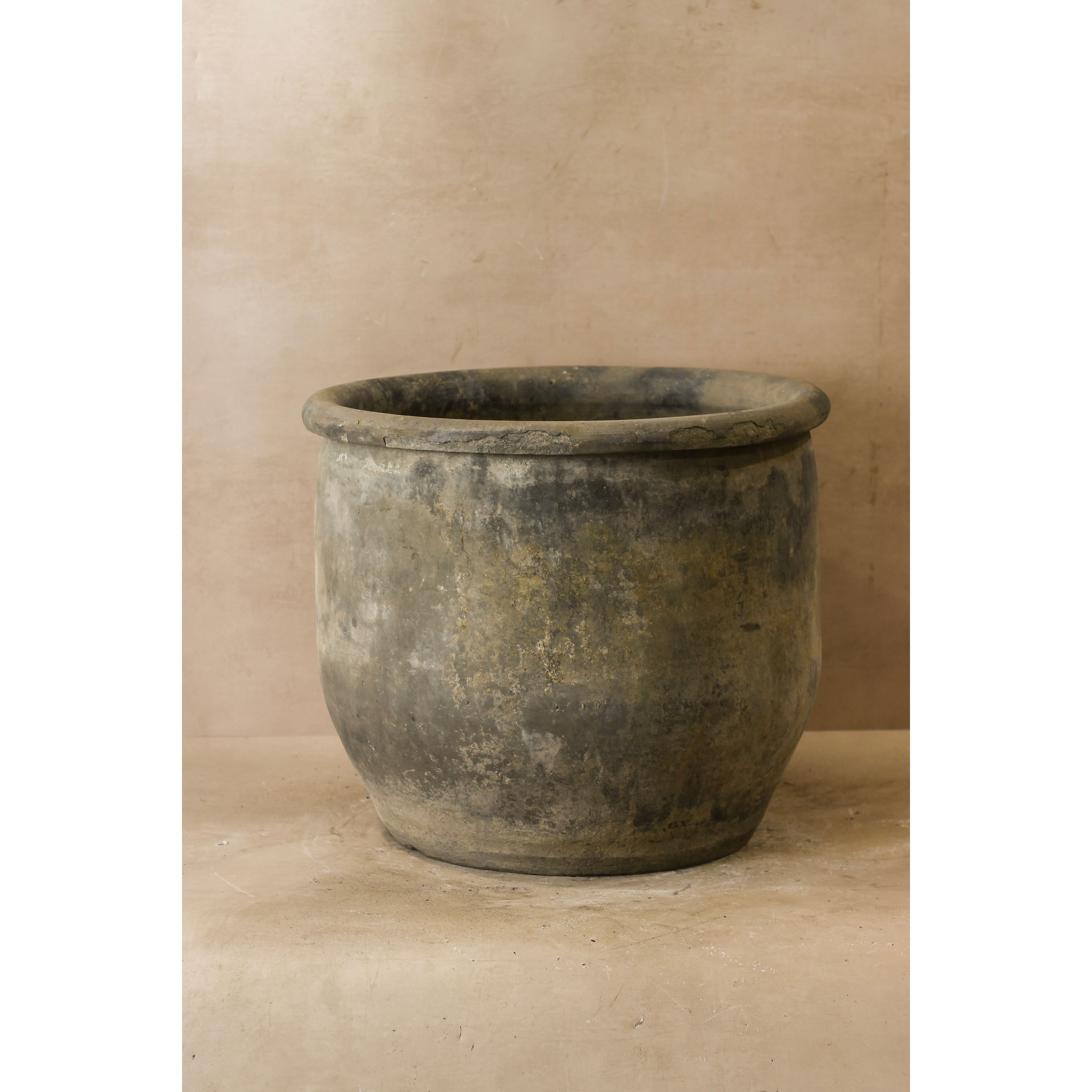 Grands pots asiatiques gris anciens - Moyen - L005