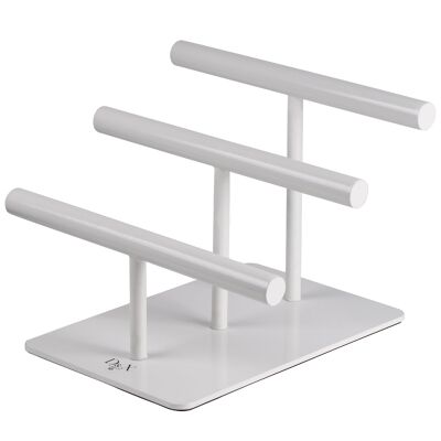 White Metal Triple Bracelet Bar Stand with D&X Logo