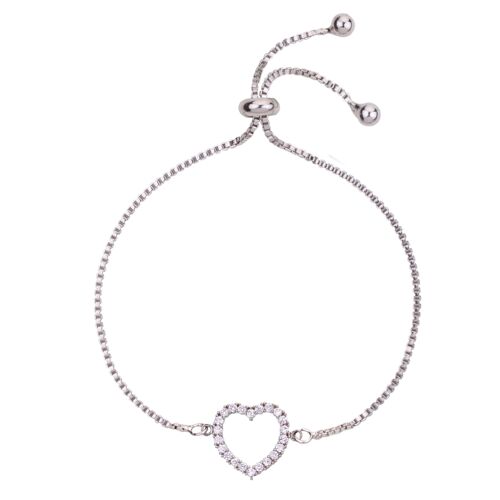 Vivienne Heart Drawstring Bracelet In White Gold