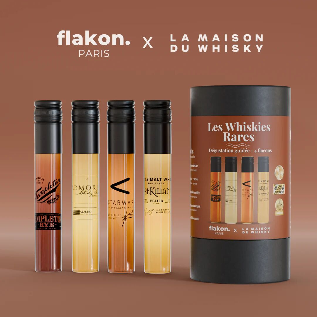 Seltene Whiskys – Flakon Spirits Geschenkset – 4 x 5cl Flaschen Whisky