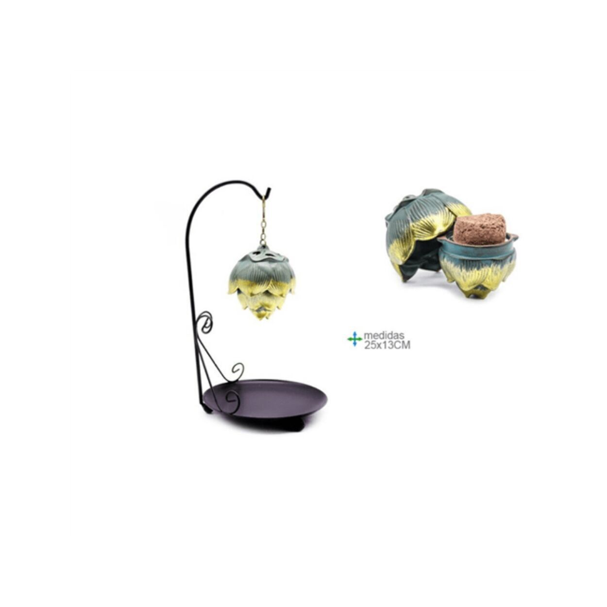 Porta incenso sospeso Fiore di Loto 25x13