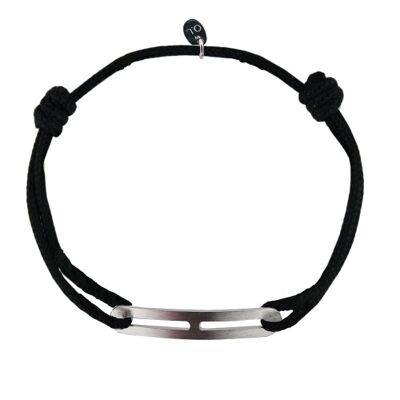 Bracelet Gaby Slim XL brossé Argent_paracorde-kaki