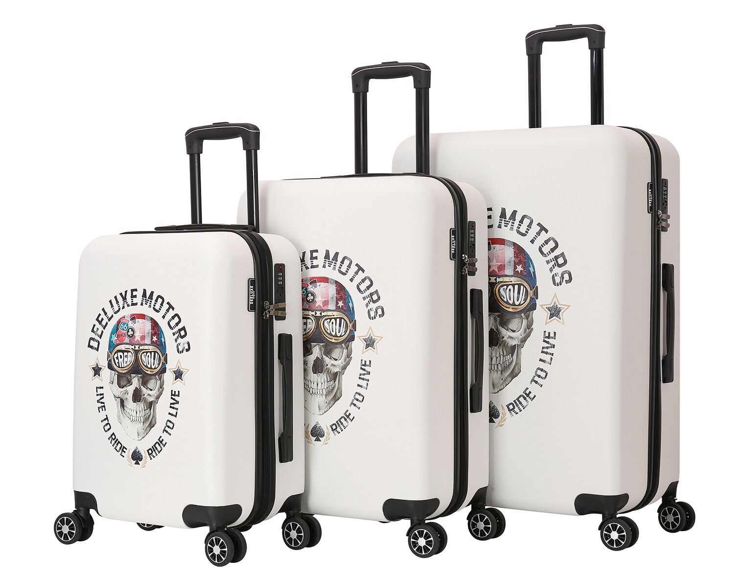 Set 3 valigie 4 doppie ruote rigide ABS - FREE SOUL - DEELUXE