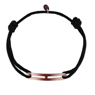 Bracelet Gaby slim XL brossé - Vermeil rose_anthracite