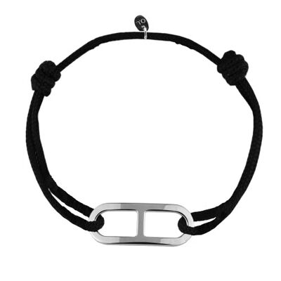 Bracelet Gaby GM lisse Argent_noir