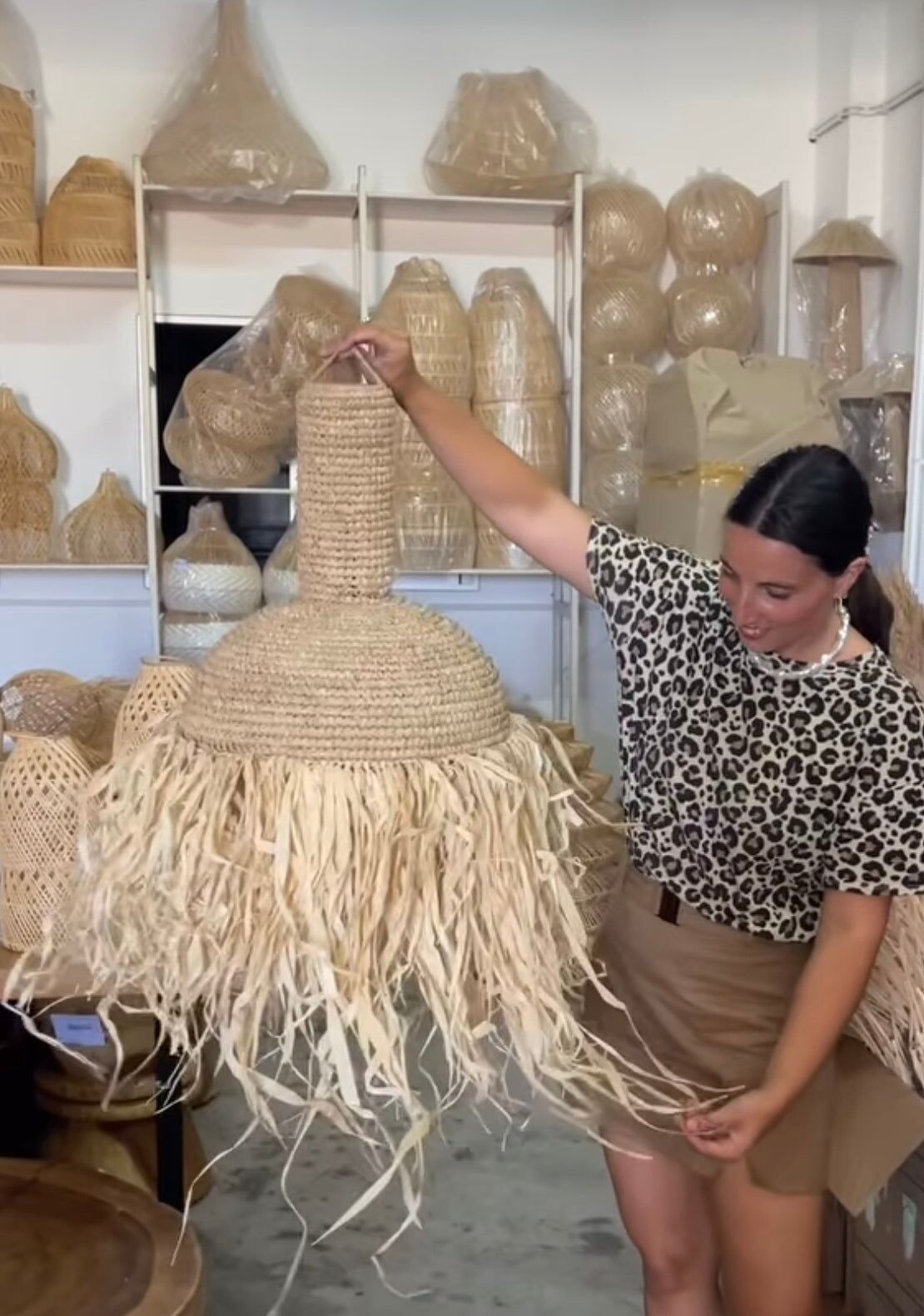 Bukit Moon Hängelampe mit Bast