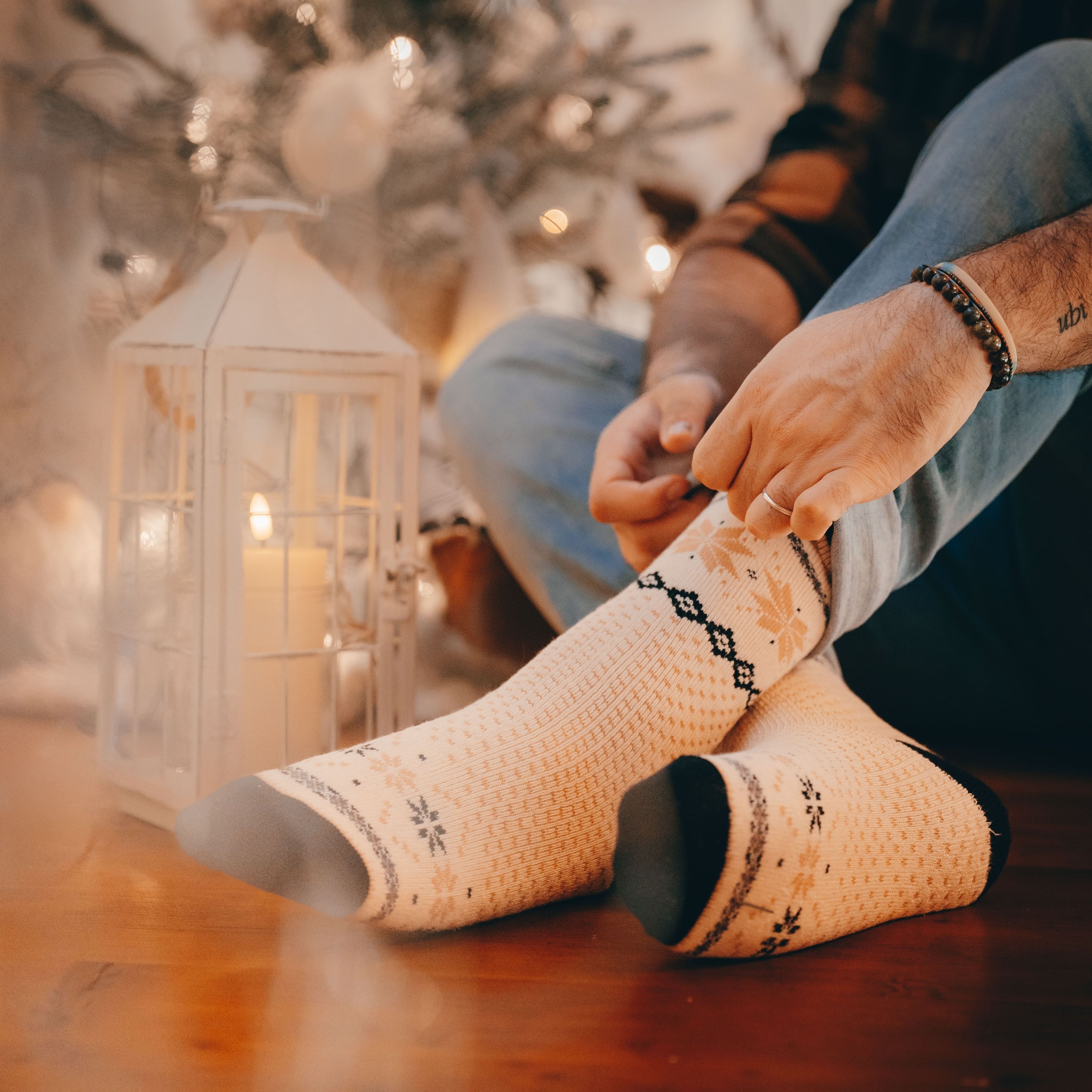 Zapatillas nórdicas | Zapatillas calientes | Zapatillas beiges | Chaussettes de madera