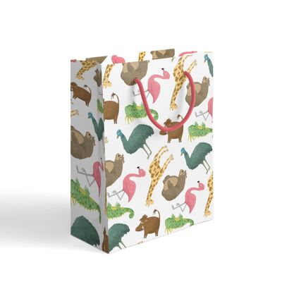 Sac cadeau à motifs animaliers